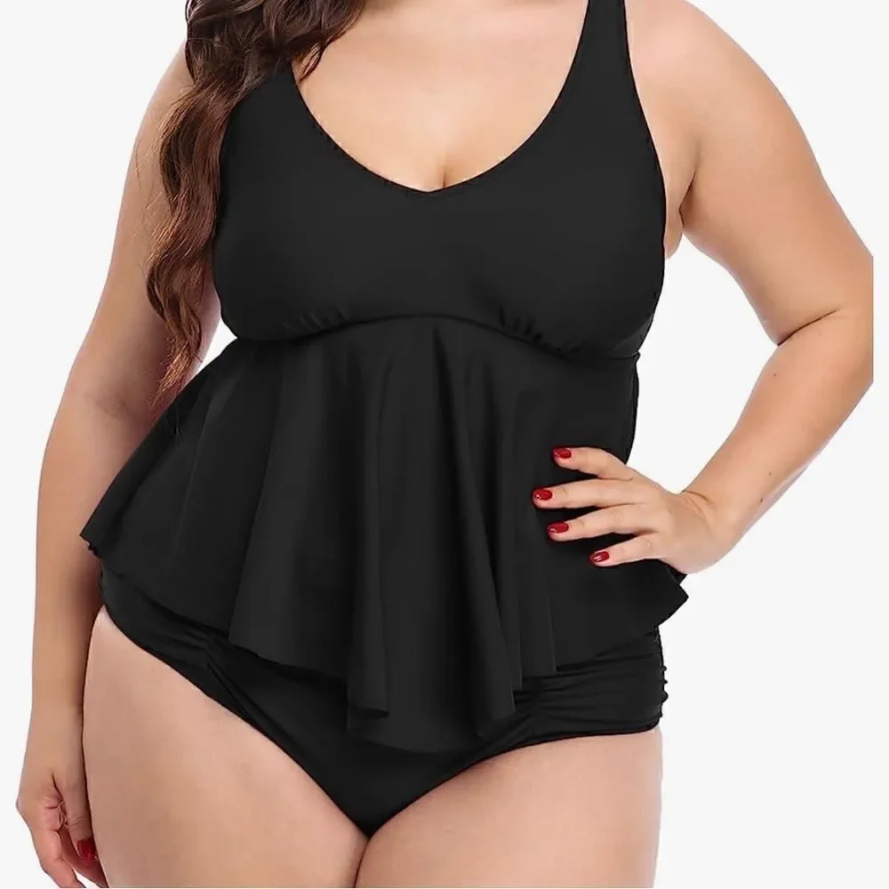Bellecarrie Plus Size 4XL Tankini Swimsuit for Women Flowy Two Piece NWOT